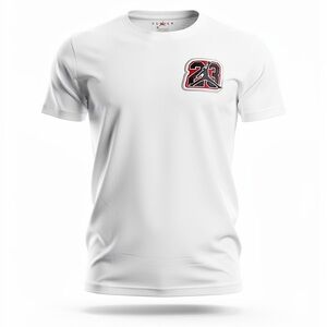 Jordan Kids White Tee with Black and Red Logo